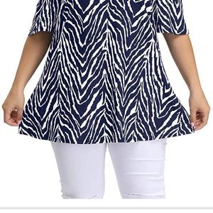 Cold shoulder zebra print shirt